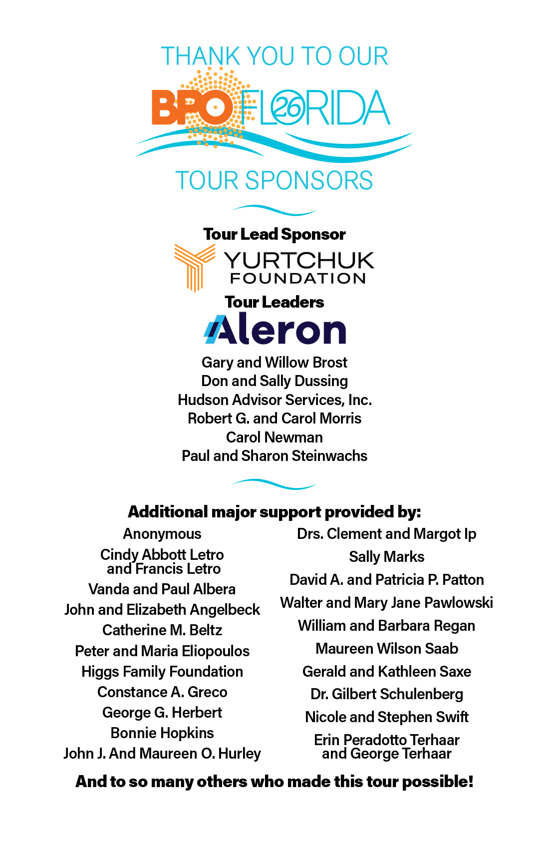 Florida Tour Thank-You