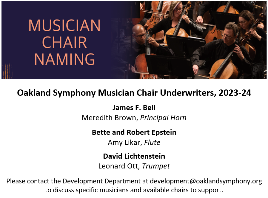 Oakland Symphony Musician Chair Naming