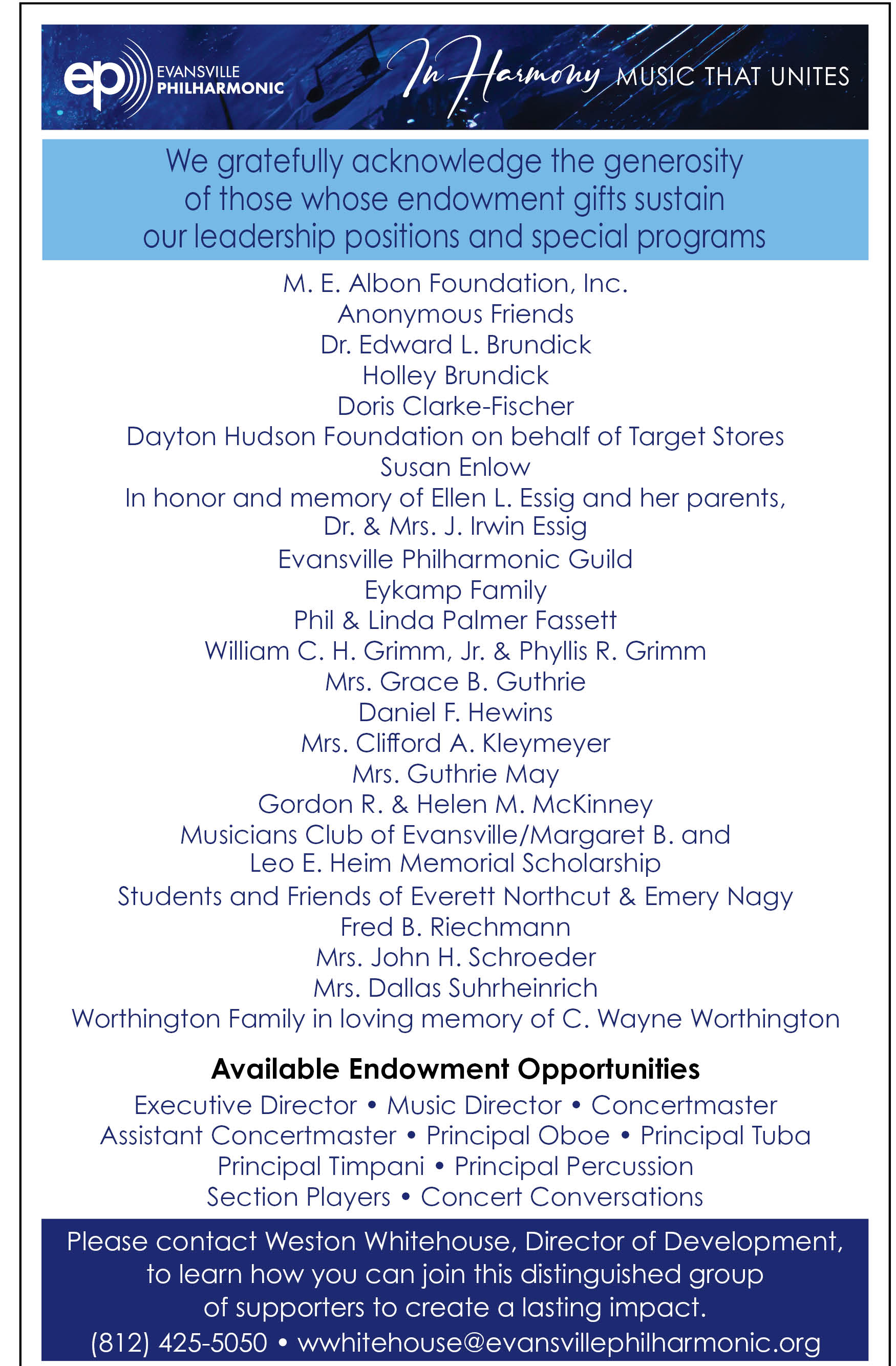 Endowment Page With Hewins