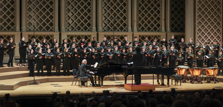 The May Festival Youth Chorus and Cincinnati Boychoir perform together at the February 2025 “All Together Now” concert, Jason Alexander Holmes conducting; David Kirkendall, piano. (Credit: Mark Lyons)