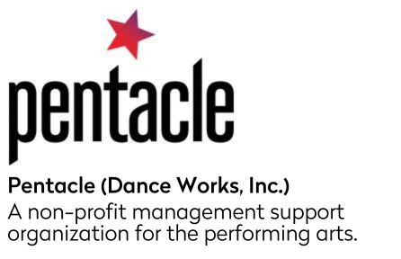 Pentacle Roster Crediting Logo. A red star above black text. Below, tagline reads Pentacle (Dance Works, Inc.) A non-profit management support organization for the performing arts.